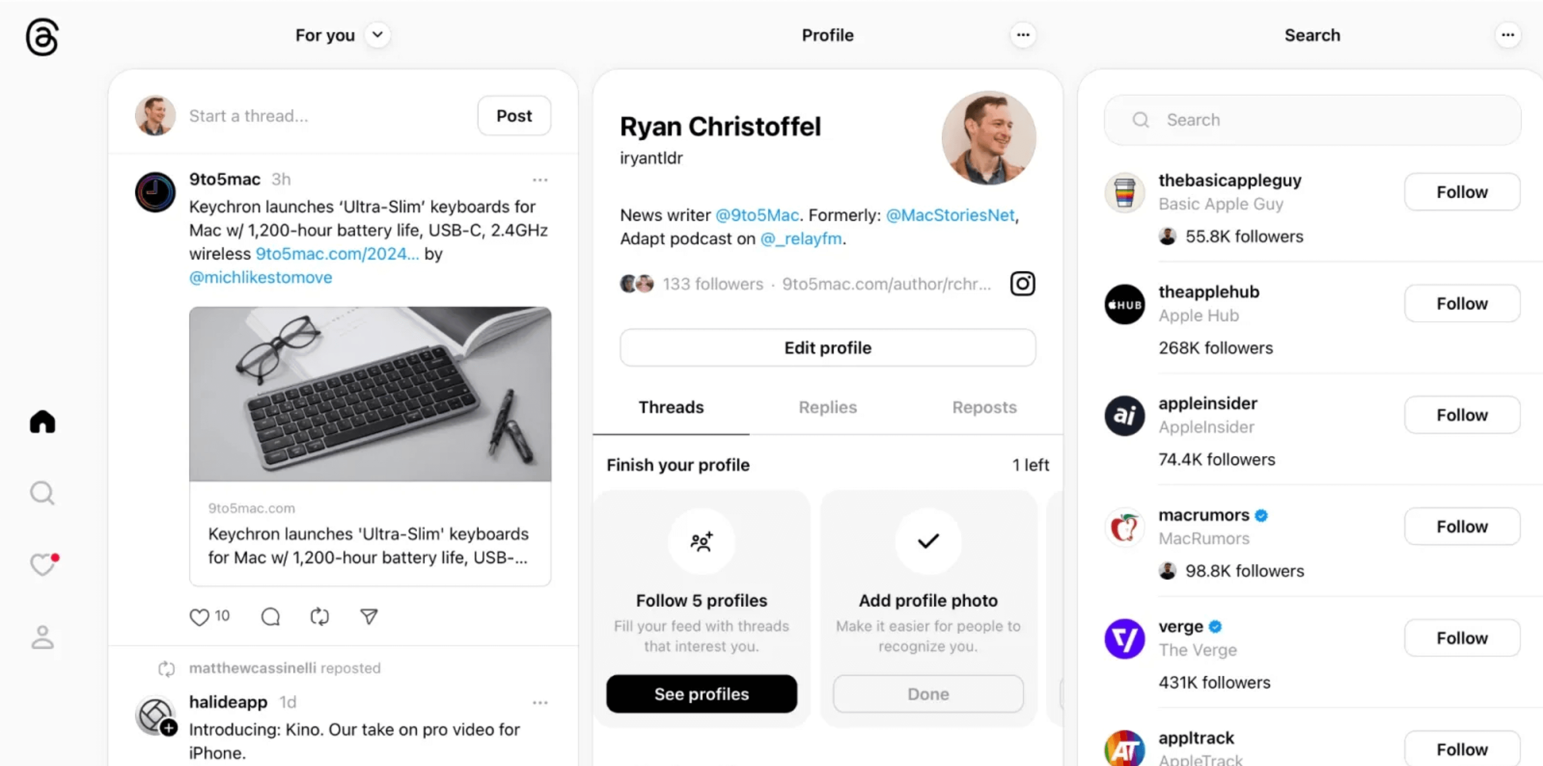 Social app (Threads clone)